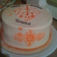 Stencil Design I air brushed the stencil design then went over it with butter cream