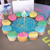 Mod Flower My first attempt to do a themed cake. This was for a small 50th birthday celebration for my mother-in-law.