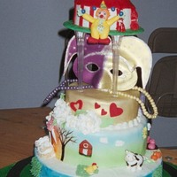 Everything Carnival Items used: cake, frosting, fondant, edible images, air brushing with Lucks - mask is gumpaste, beads are fondant on wire