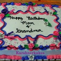 Pink & Purple Birthday Pink & purple ribbon roses with some little white whimsical flowers. Inspired by several different cakes on here. TFL.