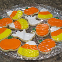 Halloween Cookies LilaLoa's cookie recipe with Cookie Crazie's glaze icing. These cookies were made for a thank you gift.