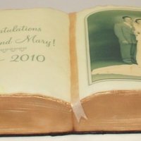 60Th Anniversary Photo Album Book I used Wilton's 11 x 15 book pan. Italian Cream cake w cream cheese icing. It's meant to look like an old photo album. I ordered...