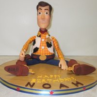 Noah's 3D Toy Story Woody I used 2 of the cakes from Wilton's Mini Wonder Mold, one up one down, for the body (w/a little trimming)-- crumb coated and covered...