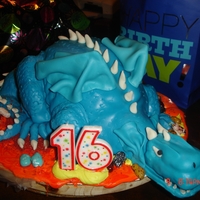 Dragon Triple threat chocolate with choco buttercream anf fondant