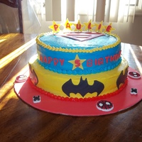 Superhero Cake I was asked to make a superhero cake for a little boy so I made batman, spiderman and superman....he loved it!