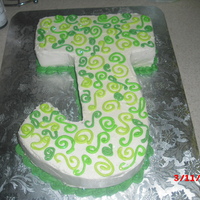 The "j" done for my co-workers bday. Jamaican rum cake with buttercream icing