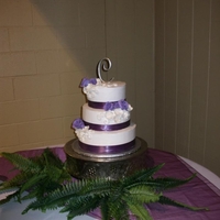 Amber's Wedding Cake White chocolate pound cake with gumpaste roses