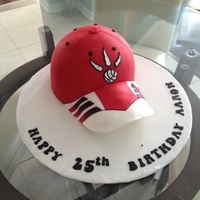 Toronto Raptors Hat Cake This is my attempt at replicating a Toronto Raptors Hat Cake.