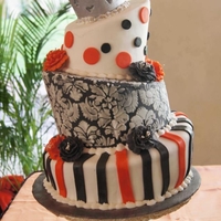 Whimsical Damask Wedding Cake 