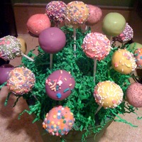 Easter Spring Inspired Cake Pops Here is my first attempt at cake pops!! Made them for our family Easter party. It's vanilla cake and vanilla frosting, coated with...
