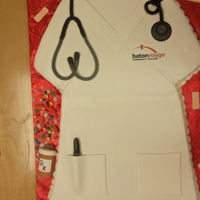 Nurse Graduation Fondant covered carved cake with fondant accents