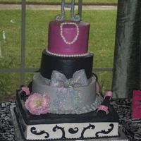 Diva Birthday gumpaste and fondant accessories on buttercream cake