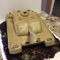Army Tank Carved Out Of 2 9X13 And Covered In Fondant Army tank carved out of 2 9x13 and covered in fondant