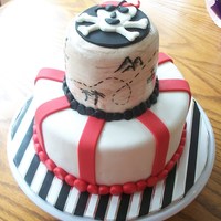 Pirate Cake Fondant, and hand painted treasure map!