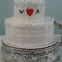 Heart Bridal Shower Cake Fondant Hearts