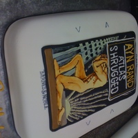 Atlas Shrugged Cake A nook e-reader with the cover of Atlas Shrugged by Ayn Rand