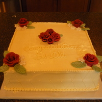Bridal Cake Buttercream icing with fondant flowers