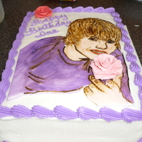 Justin Beiber Client wanted me to make a Beiber cake with figurines on it but I didn't think it would look good with just that so I found a coloring...
