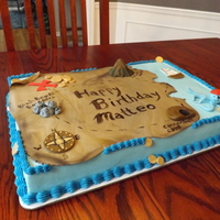 Pirate Cake Pirate birthday cake for a 6 year old. Grandmother insisted that it HAD to be a sheet cake! :( But I was happy with how it turned out,...