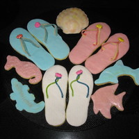 Flip Flops English Tea Cookies with fondant