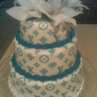 Lv Cake Three tier, LV birthday cake.