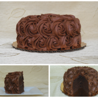 Homemade Chocolate Cake Decorated With Rosettes! Yum!