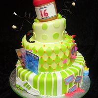 Sweet 16 Sweet 16 cake all of the birthday girls favorite things made from sugar paste