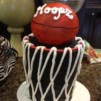 Basket Ball Cake Basket ball hoop and ball