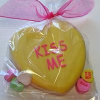 Conversation Hearts NFSC with Antonia74 RI. I used the culinary stencils for the wording. I placed a few actual conversation hearts in the package for a little...