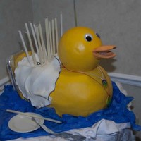 Rubber Duck Bat Mitzvah Client wanted a rubber duck for the bat mitzvah, with peace love and ducks as a theme. This poor duck was so huge, it took forever. I...