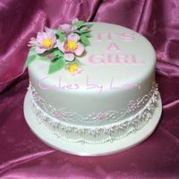 Australian Style With Clematis Extension stringwork with embroidery and gumpaste clematis flower spray. This was such a fun cake to do because I never get to do any girly...