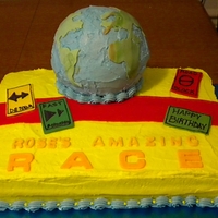 Rose's Amazing Race For my niece's Amazing Race themed party, buttercream with fondant details.