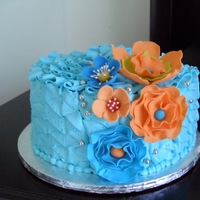 Mothers Day Cake all buttercream gum paste flowers