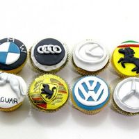 Car Logo Cupcakes Made these for a friend who loves luxuary cars!
