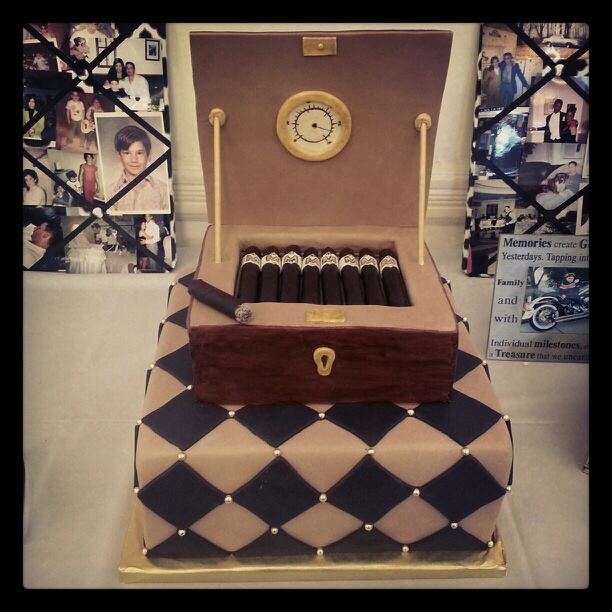 Humidor Cake Humidor is made of RCC covered in fondant, cigars are made of fondant