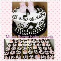 Musical Babyshower musical theme babyshower cake
