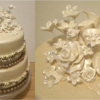 Wedding Cake Took me a while to come up with the colors (soho antique gold, gold leaf and soho opal) to exactly match the wedding's motif, but got...