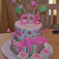 First Birthday Cake! Old photo of a cake I made a few years ago. The inspiration for this cake was the party invitation!! This was one of the first cakes I made...