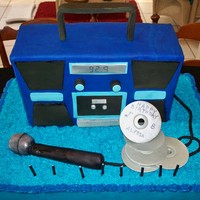 Radio Cake Birthday cake for my daughters 8th birthday, music, karaoke radio theme