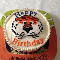 Aubie Birthday Cake Auburn birthday cake with Aubie for my daughter.