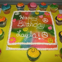 Tie-Dye'd Cake I did this for a friends daughter. She wanted tie-dye'd cake so went ahead and make the cake itself tie-dye'd. Everyone loved it...