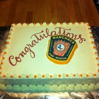 Manchaca Fd - Ground Breaking Cake White cake with buttercream, photo transfer of their patch