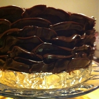 Rose Pattern Chocolate cake with a rose pattern on the outside