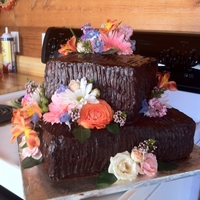 Country Wedding Chocolate Cake Rustic chocolate cake with wild flowers