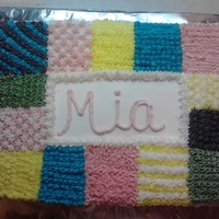 Quilted Baby Shower Cake 3 layer white cake with vanilla bean buttercream filling and frosting