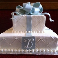 Ribbon Sparkle Buttercream cake with fondant ribbon and bow