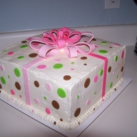 Gift Cake First try at the gift cake. Buttercream with fondant decorations