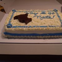 Graduation Cake Buttercream with Chocolate Graduation Center Piece