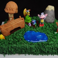 Dora The Explorer I made this for my daughters 3rd Birthday. I used characters she had as toys already and they went perfectly on the cake