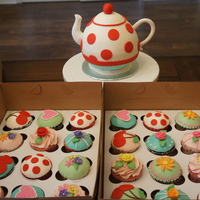 Teapot Cake And Cupcakes For A Tea Party Teapot cake and cupcakes for a tea party!